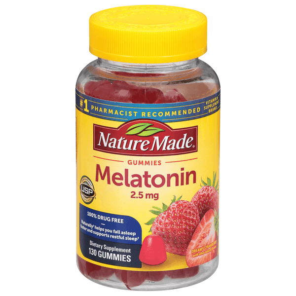 Nature Made Dietary Supplement Gummies Melatonin Strawberry Adult Size