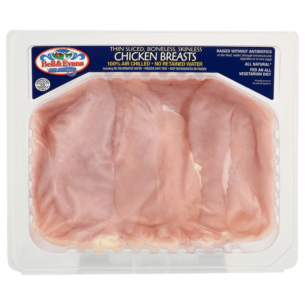 Bell & Evans Air Chilled Thin Boneless Skinless Chicken Breasts Fresh