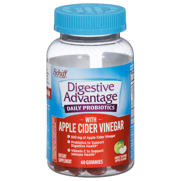 Digestive Advantage Daily Probiotics Apple Flavor W/Cider Vinegar Gummies