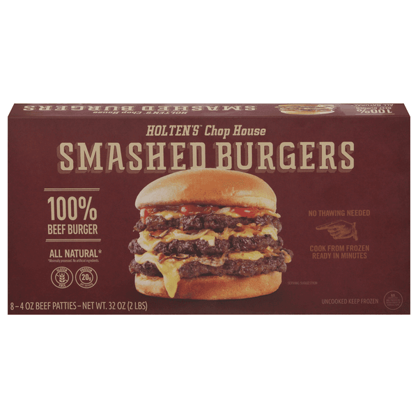 Holten'S Chop House Natural Smashed Beef Burgers