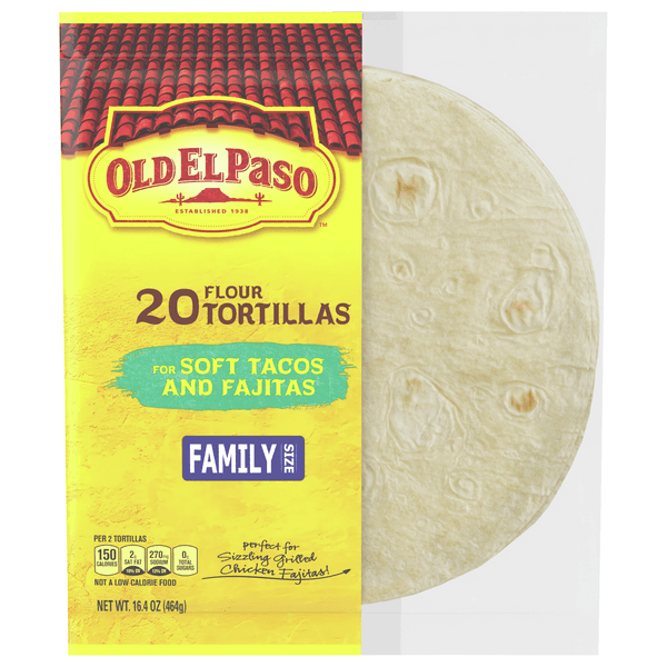 Old El Paso Flour Tortillas For Soft Taco & Fajita Size Family Size