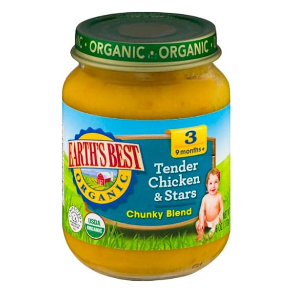 Earth'S Best Stage 3 Baby Food Chunky Blend Tender Chicken & Stars Organic