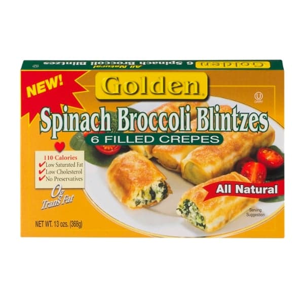 Golden Blintzes Spinach Broccoli All Natural