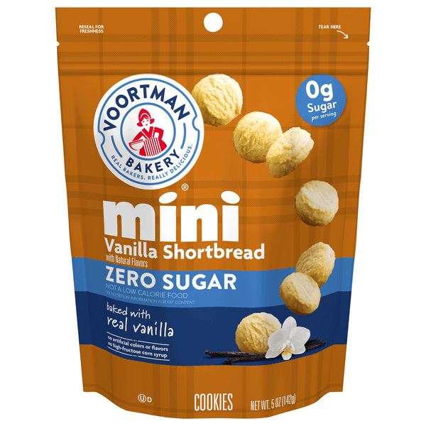Voortman Bakery Sugar Free Mini Vanilla Shortbread Cookies