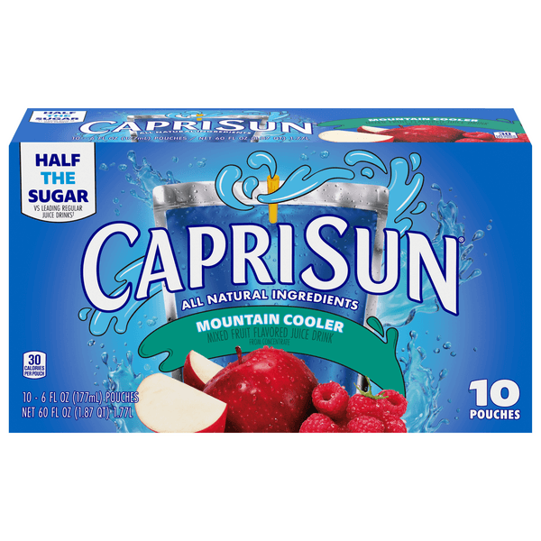 Capri Sun Mountain Cooler Naturally Flavored Fruit Juice Drink Pouches