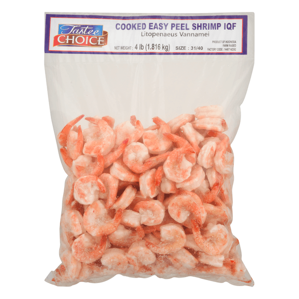 Tastee Choice Farm Raised Cooked Easy Peel Shrimp 31- Per