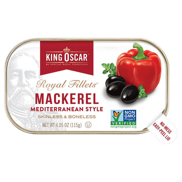 King Oscar Royal Fillets Mackerel Skinless & Boneless Mediterranean Style