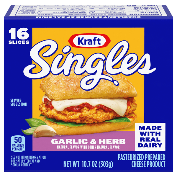 Kraft Singles Garlic & Herb Cheese Product