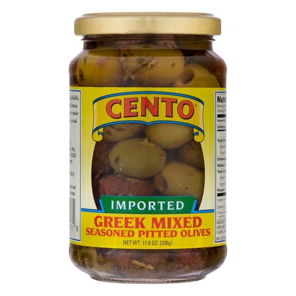 Cento Olives Greek Mixed Seasoned Pitted