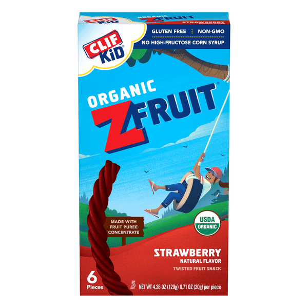 Clif Kid Z Fruit Rope Energy Snacks Strawberry Organic