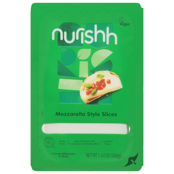 Nurishh Mozzarella Style Slices Cheese Alternative