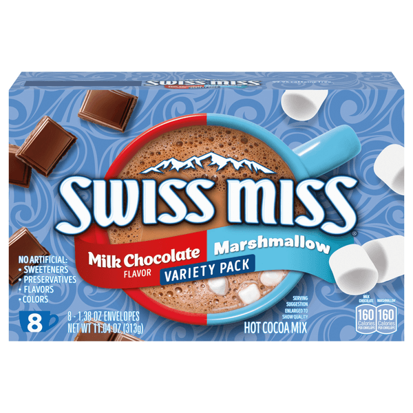 Swiss Miss Marshmallow And Milk Chocolate Flavored Hot Cocoa Mix Variety Pack