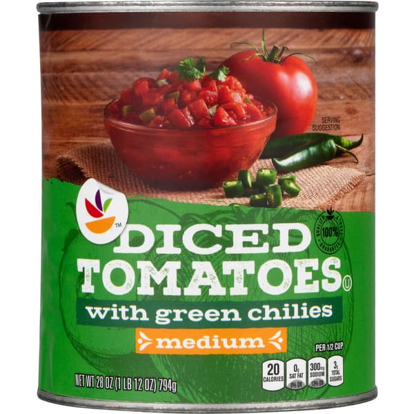 Stop & Shop Tomatoes Medium Diced With Green Chilies