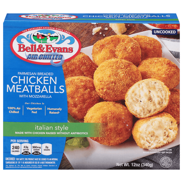 Bell & Evans Parmesan Breaded Chicken Meatballs With Mozzarella