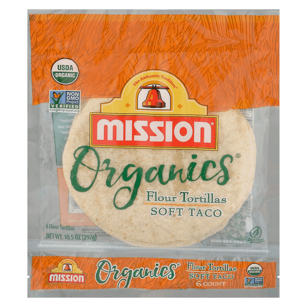 Mission Organic Tortillas Flour Soft Taco Bag