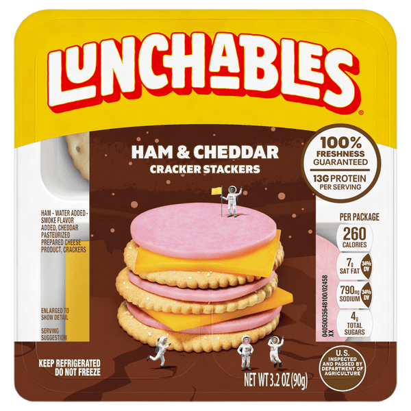 Lunchables Ham & Cheddar Cheese Snack Kit With Crackers Tray