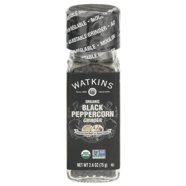 Watkins Black Peppercorn Grinder Organic