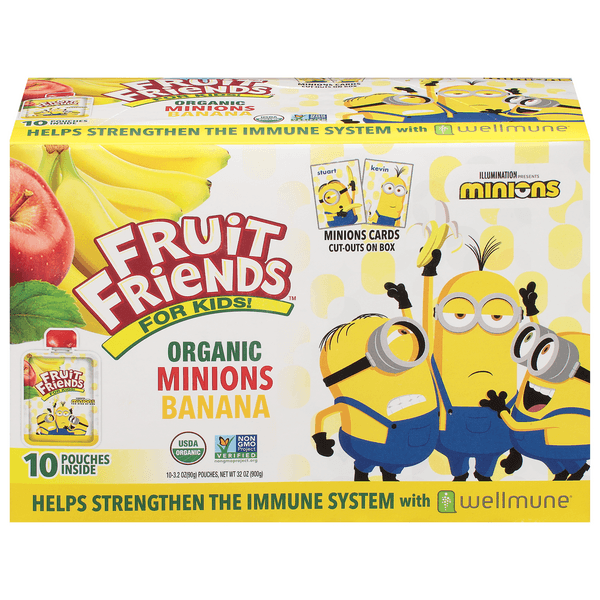 Fruit Friends For Kids! Minions Banana Fruit Sauce Pouches