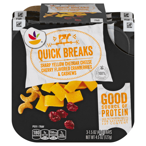 Giant Quick Breaks Sharp Cheddar Cheese Cherry Flavored Cranberries