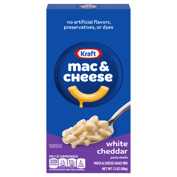 Kraft White Cheddar Macaroni & Cheese Dinner With Pasta Shells