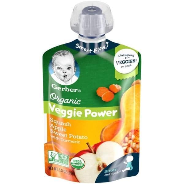 Gerber 2Nd Baby Food Veggie Power Squash Apple Sweet Potato Organic