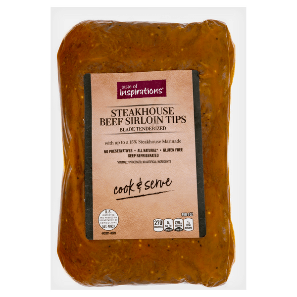 Taste Of Inspirations Steakhouse Marinated Beef Sirloin Tips Fresh