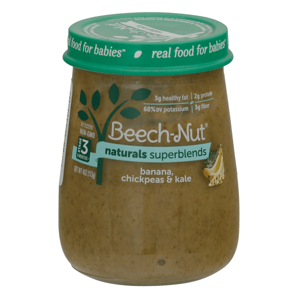 Beech-Nut Naturals Superblends Stage 3 Baby Food Banana Chickpeas & Kale