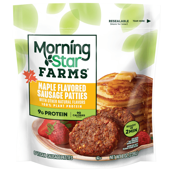 Morningstar Farms Meatless Sausage Patties Plant Based Protein Maple Flavored