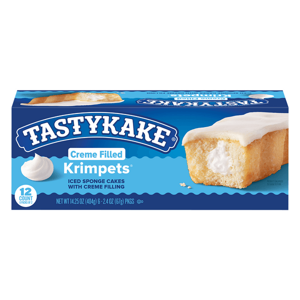 Tastykake Creme Filled Krimpets Snack Cakes With Butterscotch Icing