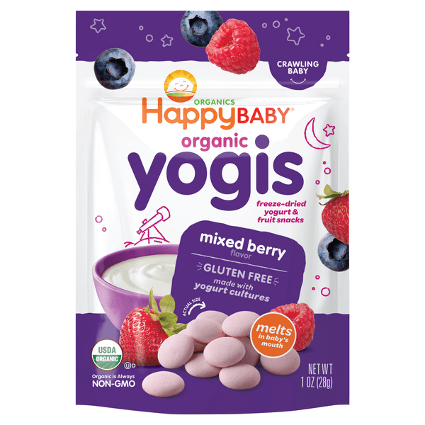 Happy Baby Organics Yogis Freeze Dried Yogurt And Fruit Snacks Mixed Berry