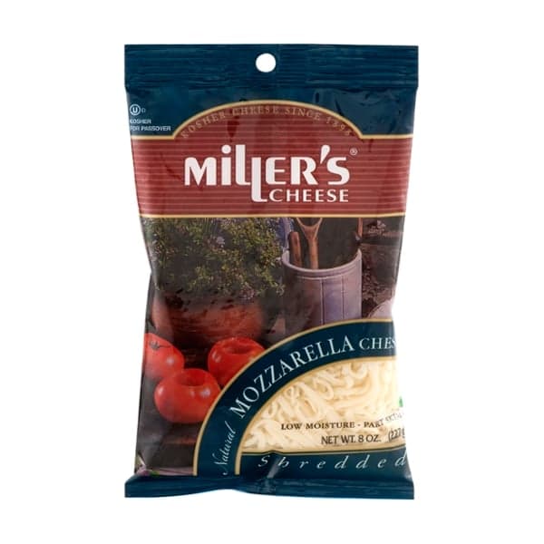 Miller'S Mozzarella Cheese Part Skim Low Moistureshredded