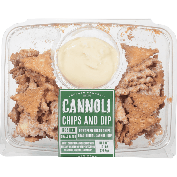 Golden Cannoli Platter With Mini Powdered Cannoli Chips And Cannoli