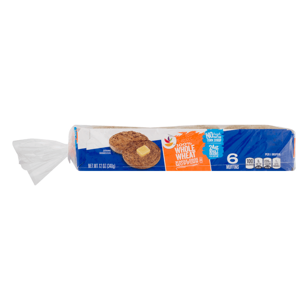 Stop & Shop English Muffins 100% Whole Wheat Ready Split