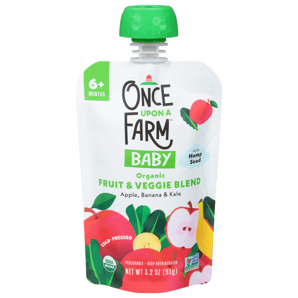 Once Upon A Farm Baby Organic Fruit & Veggie Blend Apple Banana Kale
