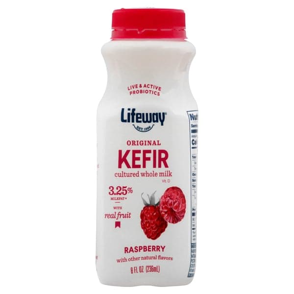 Lifeway Kefir Probiotic Cultured Whole Milk 3.25% Milkfat Raspberry