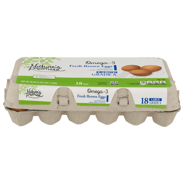 Nature'S Promise Vegetarian Fed Grade A Large Omega-3 Brown Eggs