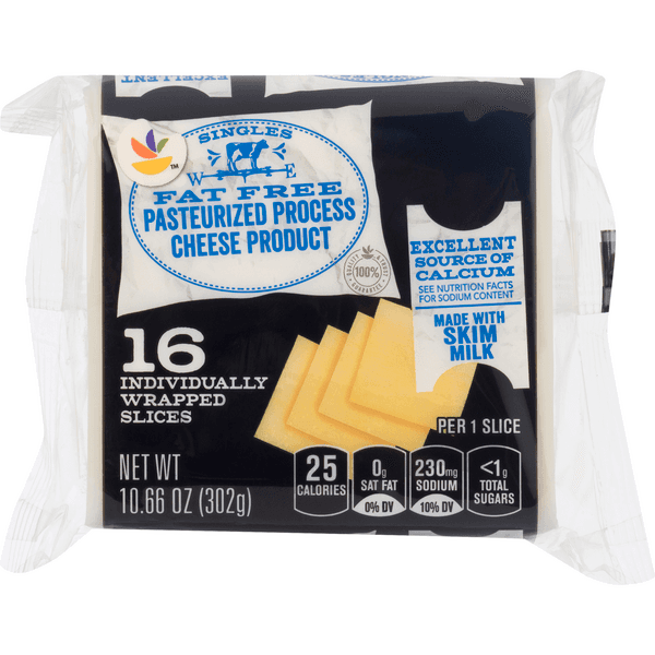 Stop & Shop Singles Fat Free White American Cheese