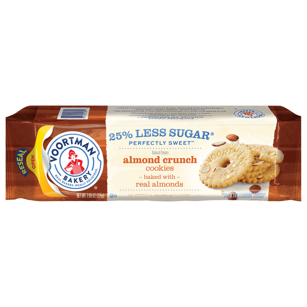 Voortman Bakery Perfectly Almond Crunch Cookies 25% Less Sugar