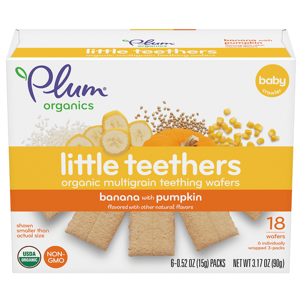 Plum Organics Little Teethers Teething Wafers Banana With Pumpkin