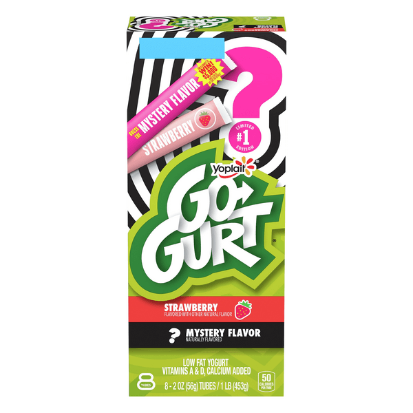Yoplait Go-Gurt Low Fat Yogurt Strawberry & Mystery Flavor