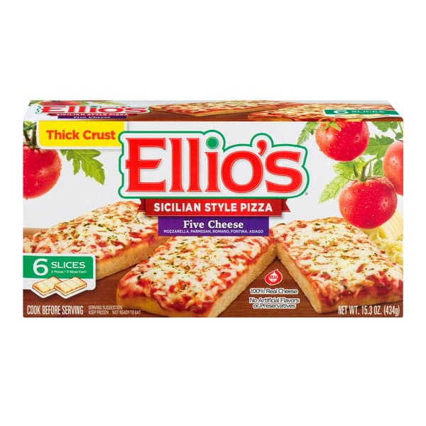 Ellio'S Sicilian Style Thick Crust Pizza Five Cheese