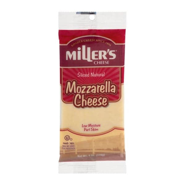 Miller'S Mozzarella Cheese Part Skim Sliced Natural