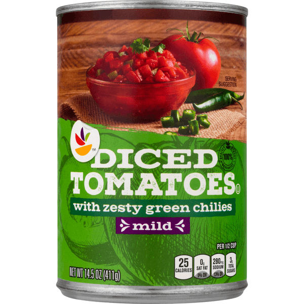 Stop & Shop Tomatoes Diced With Zesty Mild Green Chilies