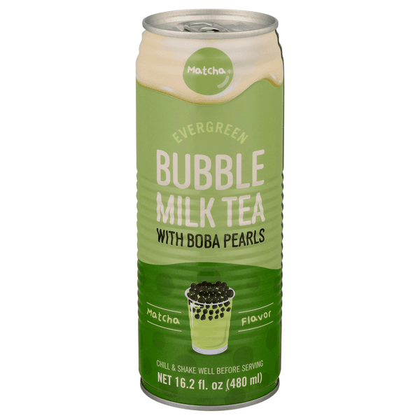 Evergreen Matcha Flavor Bubble Milk Tea With Boba Pearls