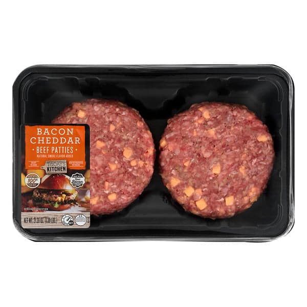 Today'S Kitchen Bacon Cheddar Ground Beef Burger Patties - Fresh