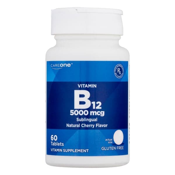 Careone Vitamin B12 Sublingual 5000 Mcg Cherry Flavor