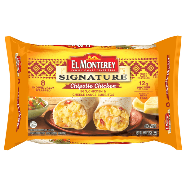 El Monterey Signature Burrito Egg Chipotle Chicken & Cheese Sauce