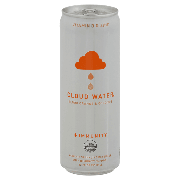 Cloud Water Sparkling Beverage Blood Orange & Coconut Organic