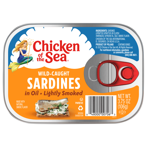 Chicken Of The Sea Sardines Lightly Smoked In Oil