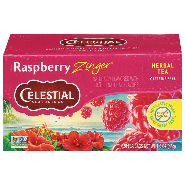 Celestial Seasonings Herbal Tea Bags Caffeine Free Raspberry Zinger